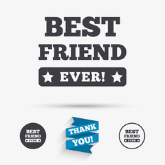 Best friend ever sign icon. Award symbol.