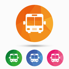 Bus sign icon. Public transport symbol.