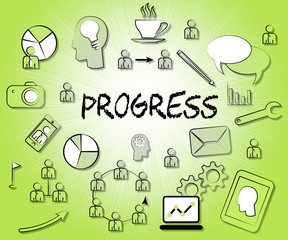 Progress Icons Show Betterment Headway And Advancement