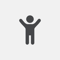 Child icon. Happy young boy symbol.