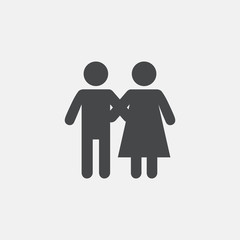 Couple icon. Young family symbol.