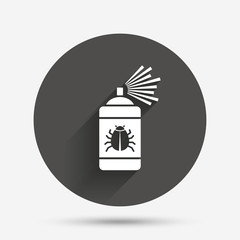 Bug disinfection sign icon. Fumigation symbol.