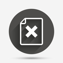File document stop icon. Delete doc button.