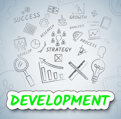 Development Icons Means Growth Progress And Evolution