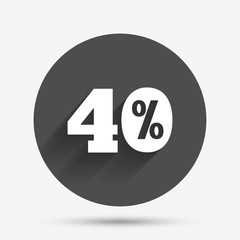 40 percent discount sign icon. Sale symbol.