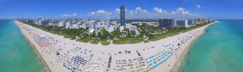 Aerial panorama Miami Beach