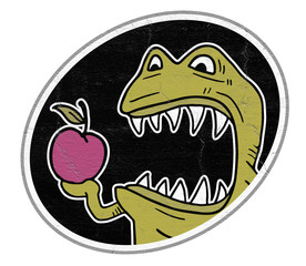 Monster eat apple
