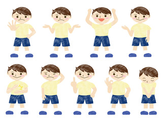 男の子　表情　ポーズ