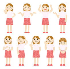 女性　若い　ポーズ