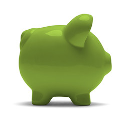 Green Piggy Bank Side