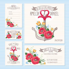 Set of wedding cards