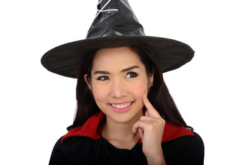Fototapeta premium Cute witch in halloween.