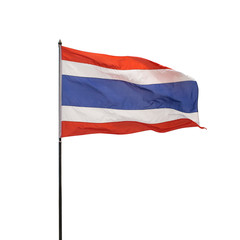 Fototapeta na wymiar Thailand flag moving isolated on white background