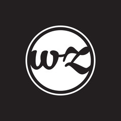 Obraz premium initial letter logo circle with ring white color