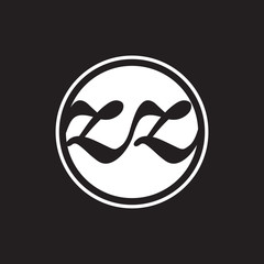 Obraz premium initial letter logo circle with ring white color