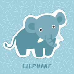 Elephant : Cute Animal Set :  Vector Illustration