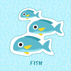 Fish : Cute Animal Set :  Vector Illustration