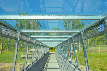 Safety corridor in safari park, Quebec, Canada