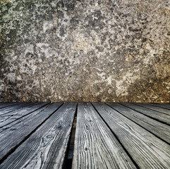 Rostrum made of wooden planks