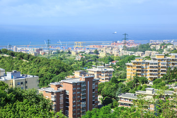 Obraz premium Genoa port sea view with yachts