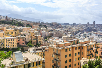 Fototapeta premium Genoa old city view from the mountain