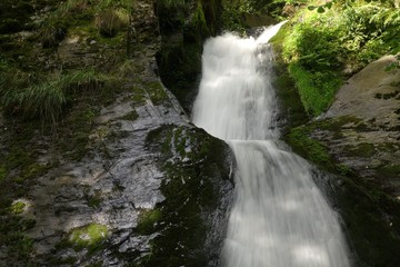 Resov waterfall in Jesenniky region, Moravia, Czech Republic