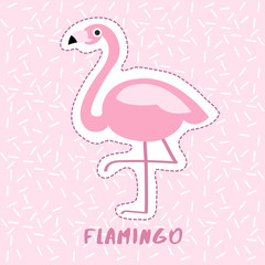 Flamingo : Cute Animal Set :  Vector Illustration