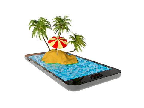 Island in cellphone