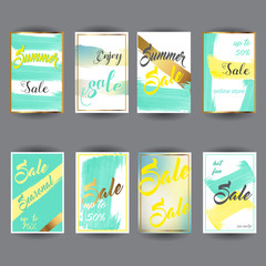 Vector set of abstract bright Summer Sale Party  A4 posters