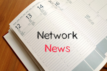 Network news text concept on notebook