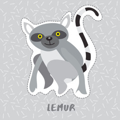 Lemur : Cute Animal Set :  Vector Illustration