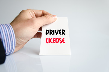 Driver license text concept