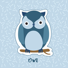 Owl : Cute Animal Set :  Vector Illustration