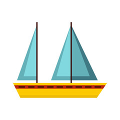 Boat icon in flat style isolated on white background. Sea transport symbol