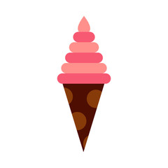 Fruit cone icon in flat style isolated on white background. Sweets symbol