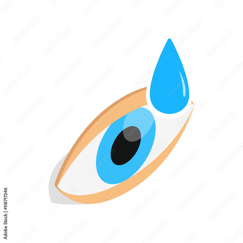 Wall mural Eye drops for treatment icon in isometric 3d style isolated on white background. Vision symbol - Wall murals