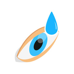Eye drops for treatment icon in isometric 3d style isolated on white background. Vision symbol