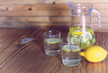fresh Lemonade in glass lemon