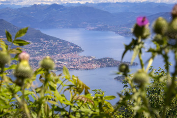 Naklejka premium View from Mount Mottarone to the Lake Maggiore