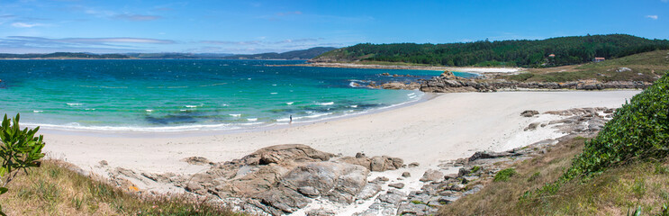 Fototapeta na wymiar Playas en Muxia (Mugía) Da LA CRUZ Pedra da Garza Galicien (Galicia) Spanien