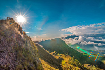 Beautiful view from the top of Batur volcano. Bali, Indonesia