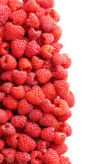 Red raspberries isolated on a white