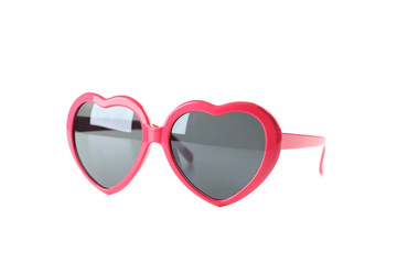 Pink sunglasses isolated on a white background