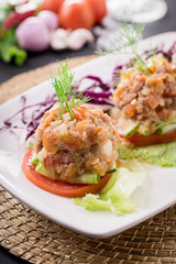 Nam prik ong, Thai northern style chili paste cooktail food.