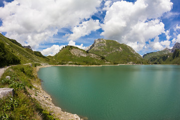 Lake Spullersee In Vorarlberg Austria 