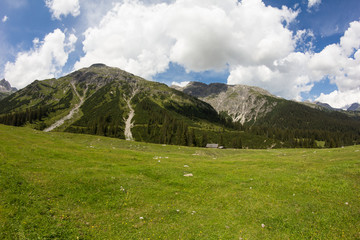 Fototapeta na wymiar Formarin Alp In Vorarlberg Austria