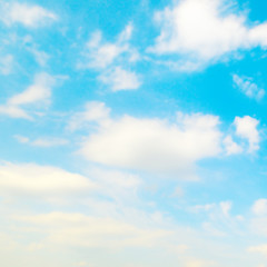 blue sky, cirrus and cumulus clouds