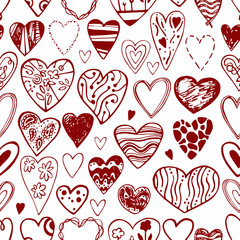 Obraz na płótnie Canvas Seamless pattern with hearts. 