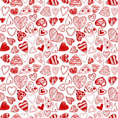 Seamless pattern with hearts. 
