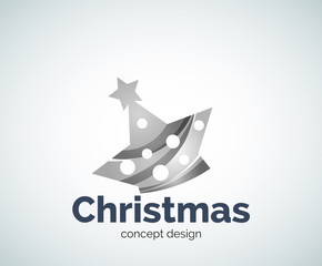Vector Christmas or New Year star decoration logo template